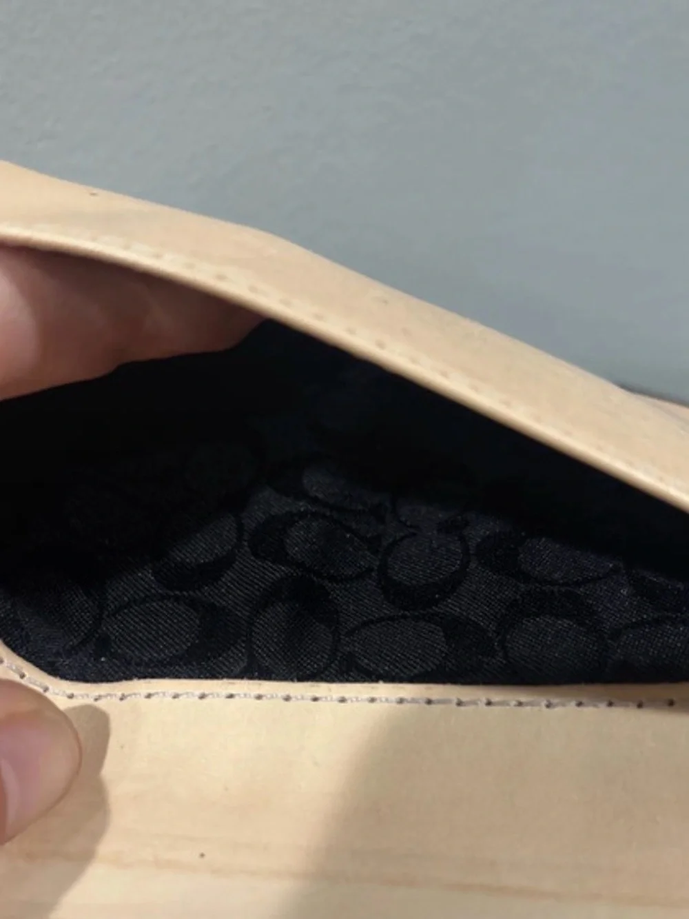 Coach Checkbook Cover Wallet Bi-Fold Soft Leather Pen Holder Black